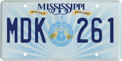MS license plate MDK261