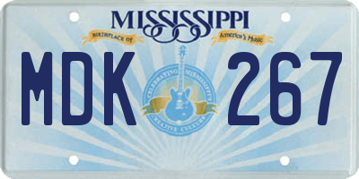 MS license plate MDK267