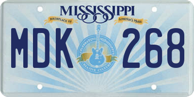 MS license plate MDK268