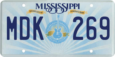 MS license plate MDK269