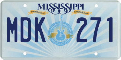 MS license plate MDK271