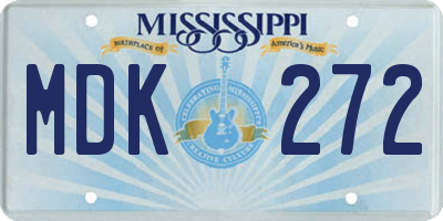 MS license plate MDK272