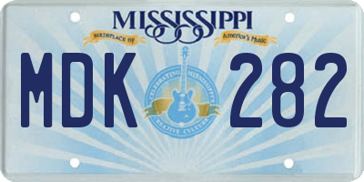 MS license plate MDK282
