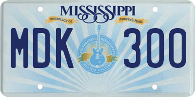 MS license plate MDK300