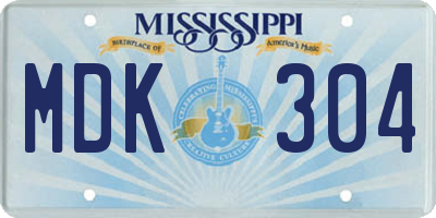 MS license plate MDK304