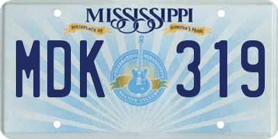 MS license plate MDK319