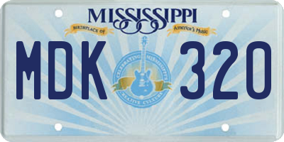 MS license plate MDK320