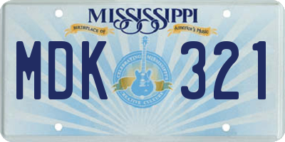 MS license plate MDK321
