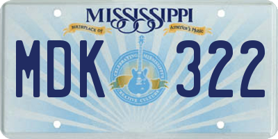 MS license plate MDK322