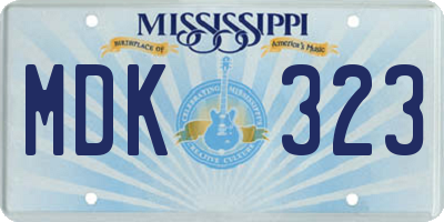 MS license plate MDK323