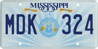 MS license plate MDK324