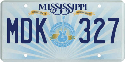 MS license plate MDK327