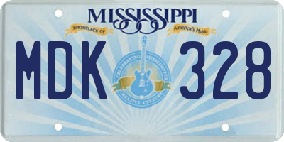 MS license plate MDK328