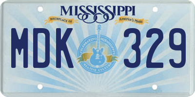 MS license plate MDK329