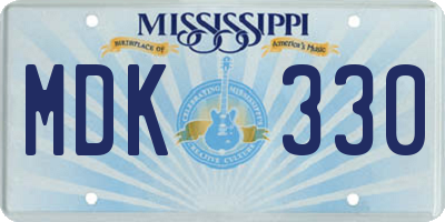 MS license plate MDK330