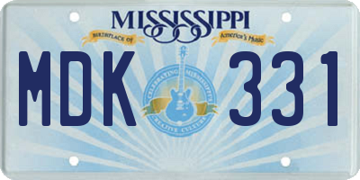 MS license plate MDK331