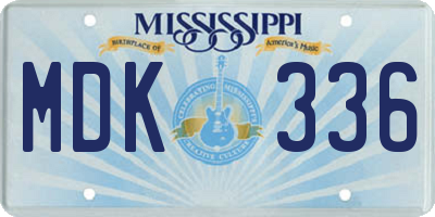 MS license plate MDK336