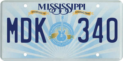 MS license plate MDK340