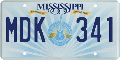 MS license plate MDK341