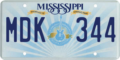 MS license plate MDK344