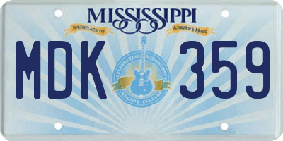 MS license plate MDK359