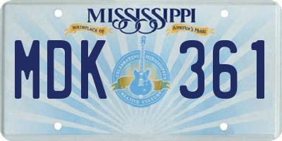 MS license plate MDK361