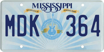 MS license plate MDK364