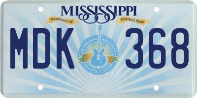 MS license plate MDK368