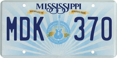 MS license plate MDK370