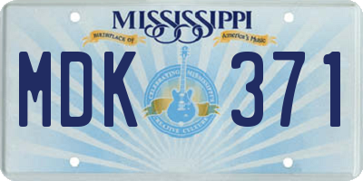 MS license plate MDK371