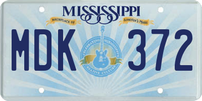 MS license plate MDK372