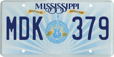 MS license plate MDK379
