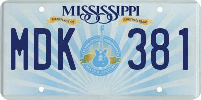 MS license plate MDK381