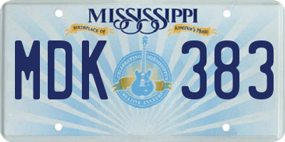 MS license plate MDK383