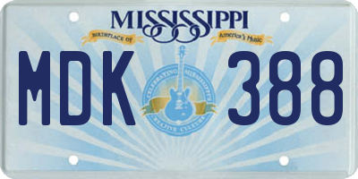 MS license plate MDK388