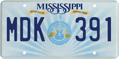 MS license plate MDK391