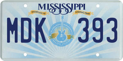 MS license plate MDK393