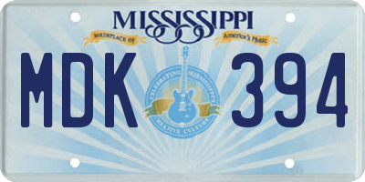 MS license plate MDK394