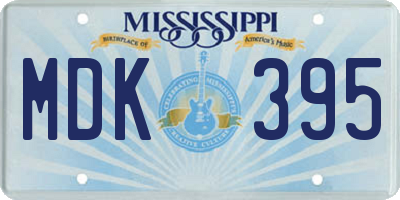 MS license plate MDK395