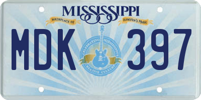 MS license plate MDK397