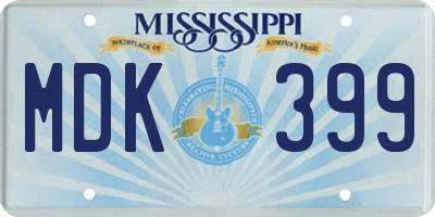 MS license plate MDK399