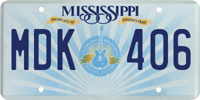 MS license plate MDK406