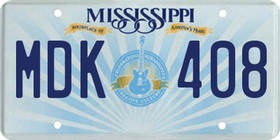 MS license plate MDK408