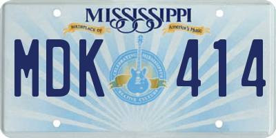 MS license plate MDK414
