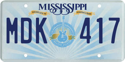 MS license plate MDK417
