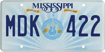 MS license plate MDK422