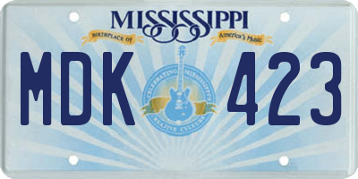 MS license plate MDK423
