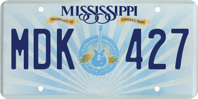 MS license plate MDK427