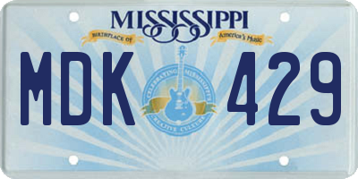 MS license plate MDK429