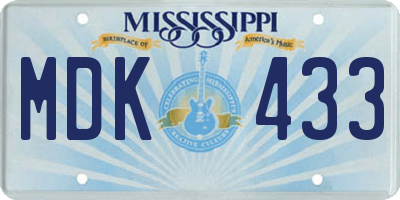 MS license plate MDK433